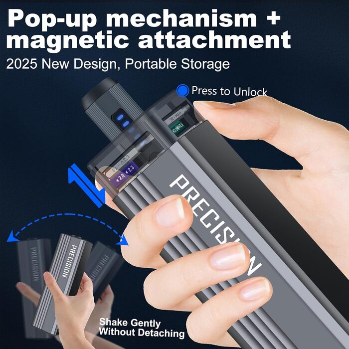 Набір інструментів для ювеліра та ремонту техніки Feinmechaniker, 52 в 1, з магнітним викруткою, 5 передач, регулювання моменту, для iPhone, iPad, Macbook, комп'ютерів, Switch, PS4, PS5, окулярів, годинників