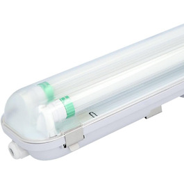 HOFTRONIC - LED Damp-Proof Light 150cm Cold White 60W 10500lm Flicker-Free Linkable T8 Workshop Lamp IP65 Waterproof Basin Light Double for Garage, Basement, Office (160lm/W, 6000K)
