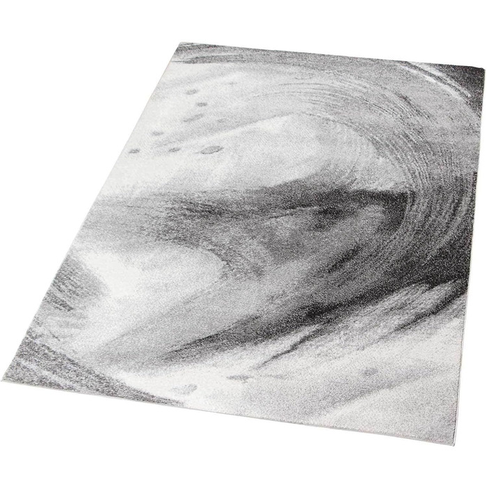 Килимок Kurzflor з коротким ворсом для вітальні, спальні та дитячої кімнати. Сучасний дизайнерський килимок TC-Fashion 6114 в сірому кольорі (Circle Grau, 140x200 см)