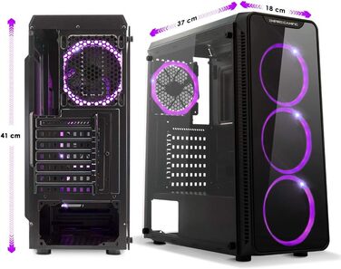 Комп'ютерний корпус EMPIRE GAMING Warmachine - середній ATX корпус з 4 тихими вентиляторами та RGB підсвічуванням