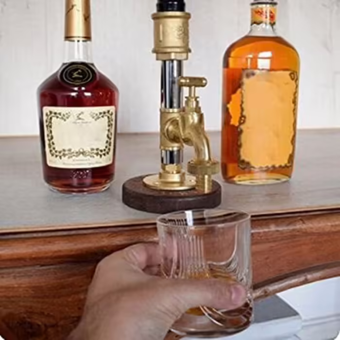 Bottle stand for 1/2/3 bottles, alcohol, liqueur dispenser, drinks, wine racks, alcohol, whisky dispenser, faucet-shaped for parties, dinners, bars, and beverage stations