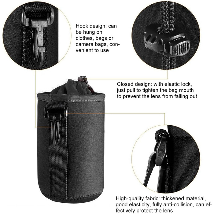 Водонепроникні захисні сумки для об'єктивів камери (2шт, M/L)