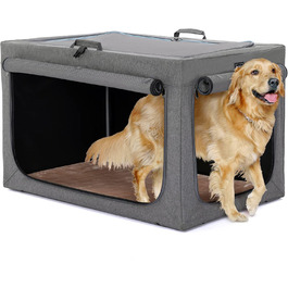 Клітка для собак Petsfit, розкладна, велика, середня, маленька, сіра, 100 x 64 x 63 см, з м'якою підстилкою