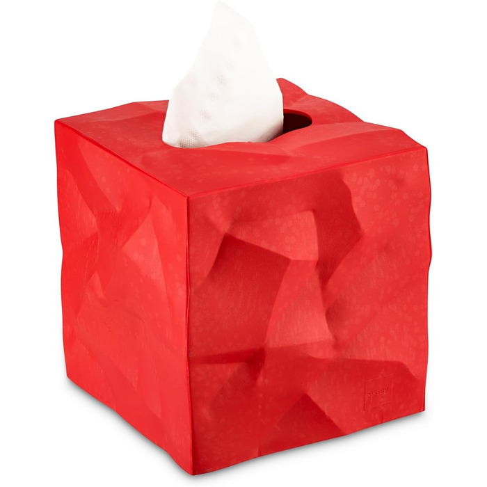 Essey Cosmetic Tissue Box Wipy Cube I, square tissue box dispenser, design tissue box, red, 13x13x13 cm