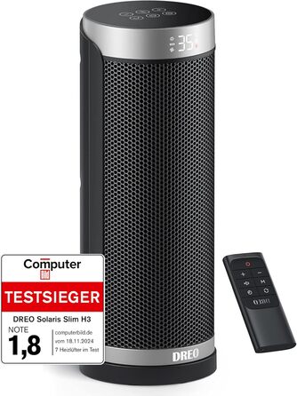 Електричний обігрівач Dreo Solaris Slim H3: тихий, енергоефективний, з осциляцією та пультом керування