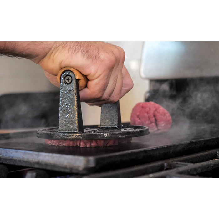 Прес для котлет Burger Smasher™ з чавуну для приготування соковитих смажених бургерів | Прес для смаження бургерів, вага для приготування м'яса