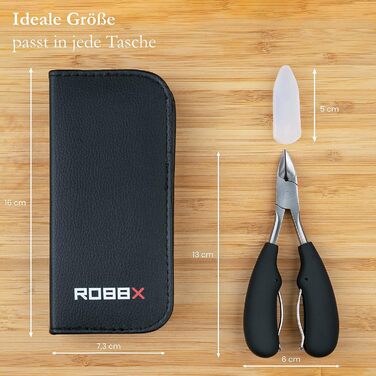 Набір для догляду за нігтями ROBBX® Profi: кусачки для товстих нігтів, зручна ручка, шкіряний етикет, ножиці для нігтів