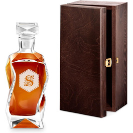 Maverton Whisky Decanter with Engraving - Whisky Decanter - 700ml - Birthday Gift for Men - Letter