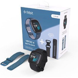 Розумний годинник Fitbit Versa 4 – фітнес-трекер з GPS, телефоном, 40+ режимів та 6 днями роботи від акумулятора (Sandrosa/Aluminium in Kupferrosé, Black/Graphite)