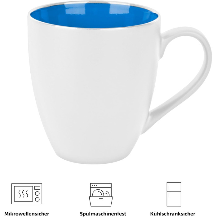 Набір кавових чашок Miamio Le Papillon (6 шт., 350 мл) - біло-червоний/біло-синій