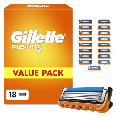 Смінні касети для гоління Gillette Fusion 5 для чоловіків, 18 шт, помаранчеві