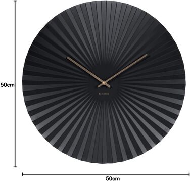 Karlsson KA5642WD Table and Wall Clock XL Flip Clock Wood 17.5 x 37 x 9 cm (Ø 50 cm, Steel Black)