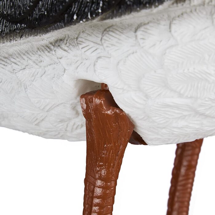 Relaxdays, white/red garden figure stork, garden decoration figure, fish heron protection, welcome stork for new baby, HBT 80 x 22 x 64 cm, garden decoration figure