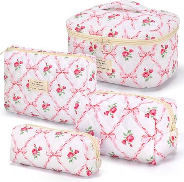 Набір косметичок з квітами для дівчаток, дамські культбагелі, степкова косметичка для макіяжу, бавовняний набір культбагелів, косметичка з бантиком рожевого кольору