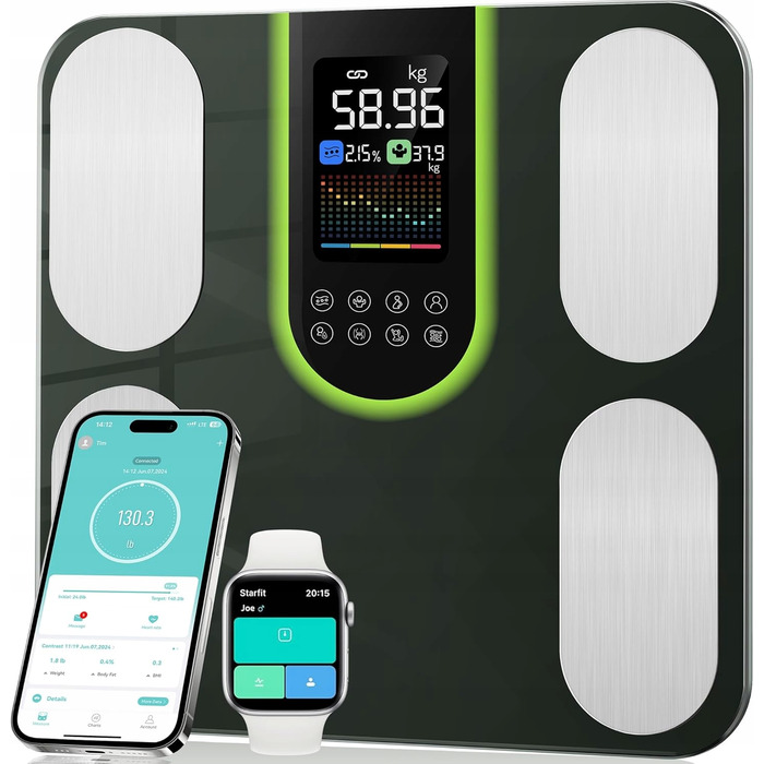 Електронні ваги для ванної Letron Smart: цифровий вимір BMI + мобільний додаток