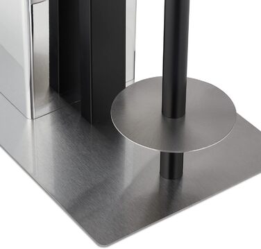 Набір для ванної кімнати Relaxdays: тримач туалетного паперу, щітка для туалету та підставка, полиця, срібно-чорний, 69x26x18 см