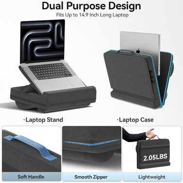 Підставка для ноутбука з регулюванням кута нахилу, подушка для ноутбука на диван, підставка для ноутбука до 16