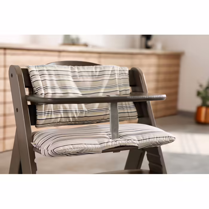 Hauck Disney Seat Cushion Compatible with Alpha+, Beta+ and Arketa Wooden Highchair, Highchair Pad Deluxe, Easy Attachment with Velcro, Machine Washable (Pooh Grey) (Multi-colored Beige)