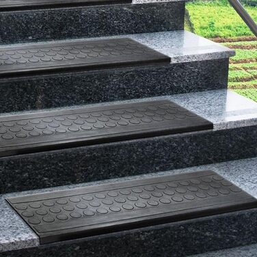 Rubber Threshold Ramps - Non-Slip Transition Mats for Indoor/Outdoor Use - 5 Piece Set