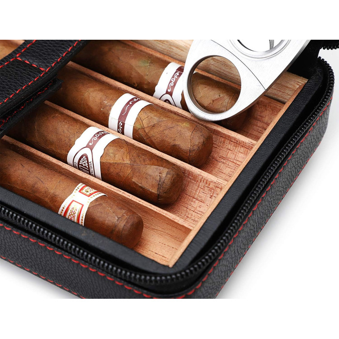Чохол для сигар Time C Club з натуральної шкіри, портативний, з різаком та зволожувачем, подарунок для друзів нареченого, на день народження, на День батька, на річницю